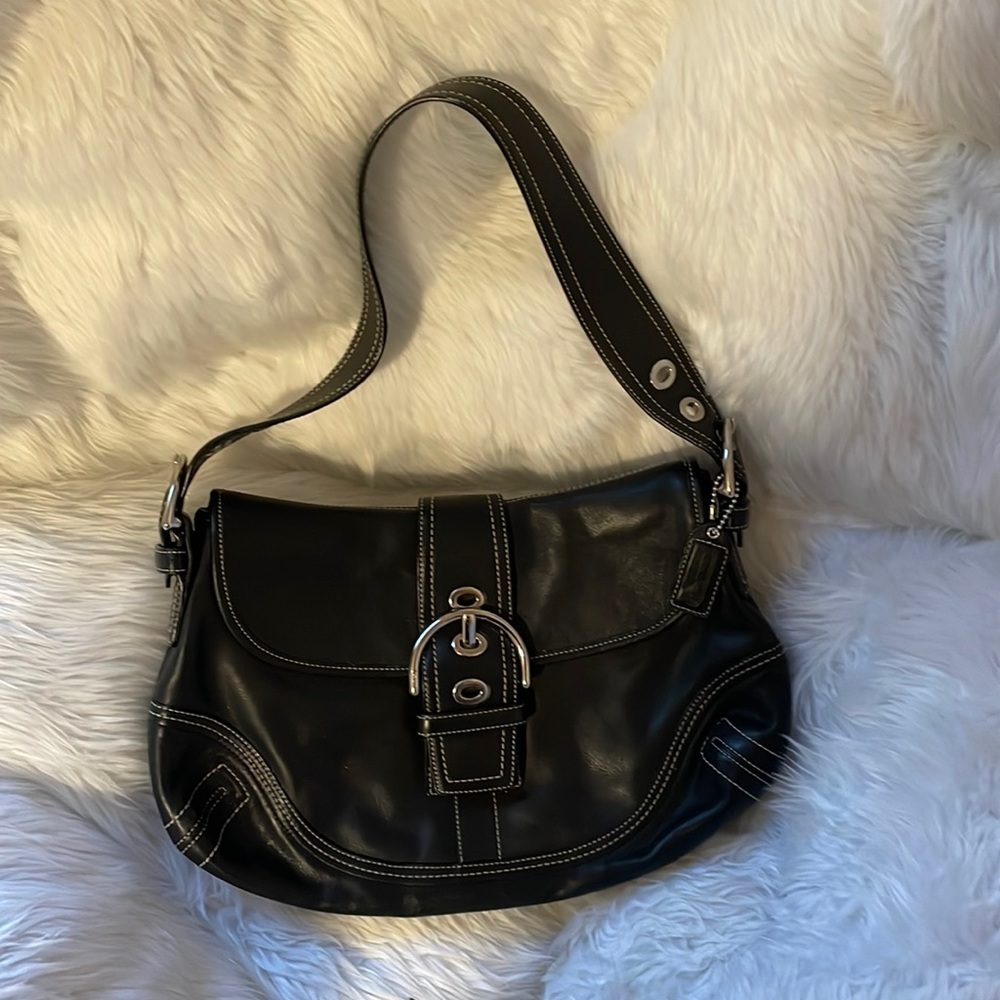 Leather Belted Coach Purse